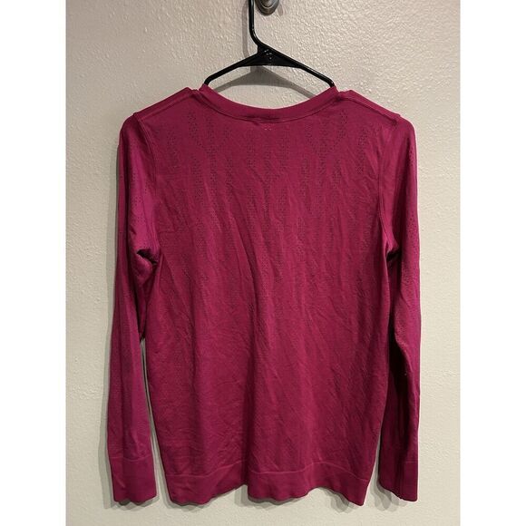 Lululemon Top 4 Swiftly Breathe Long Sleeve Fetching Lines Ripened Raspberry - Picture 3 of 7